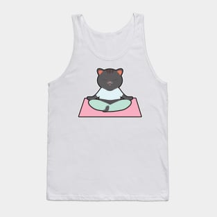 Cat at Yoga with Yoga mat Tank Top